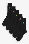 Next Socken mit Stickerei Schwarz