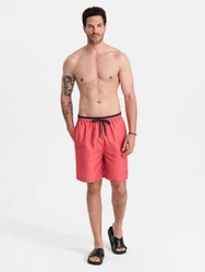 OMBRE Badehose Herren Badeshorts Rot/Rosa/Orange