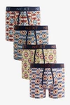 Next Bandeau-Bikini-Top Boxershorts (4er-Pack) Gelb/Creme/Grau/Rot/Mischfarben/Dunkelblau/Lila