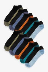 Next Sneakersocken mit gepolsterter Sohle 10er-Pack Mischfarben/Schwarz/Hellblau
