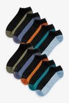 Next Sneakersocken mit gepolsterter Sohle 10er-Pack Mischfarben/Schwarz/Hellblau