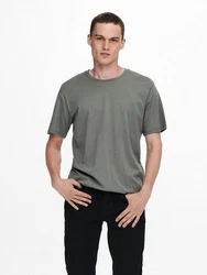 Only & Sons T-Shirt 'Matt' Dunkelgrün/Grün/Grau/Hellgrau
