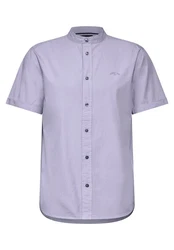STREET ONE MEN Kurzarmhemd mit Knopfleiste Lila/Dunkelblau
