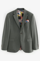 Next Baukastensakko Motion Flex Stretch Slim Fit Anzugsakko Dunkelgrün/Khaki/Grau/Grün