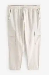 Cargohose Cargohose mit Elastikbund aus Leinen und Baumwolle (1-tlg)