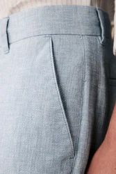 Next Strukturierte Hose aus Leinengemisch Hellblau/Blau