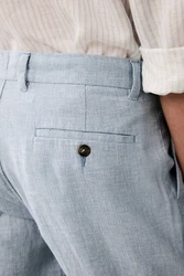 Next Strukturierte Hose aus Leinengemisch Hellblau/Blau