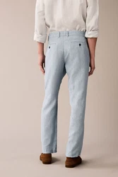 Next Strukturierte Hose aus Leinengemisch Hellblau/Blau