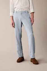 Next Strukturierte Hose aus Leinengemisch Hellblau/Blau