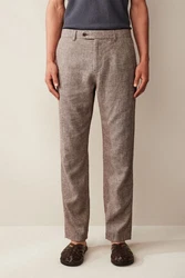 Next Strukturierte Hose aus Leinengemisch Braun/Beige/Grau/Lila