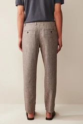 Next Strukturierte Hose aus Leinengemisch Braun/Beige/Grau/Lila