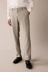 Next Strukturierte Hose aus Leinengemisch Khaki/Braun/Beige/Grau