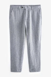 Stoffhose Strukturierte Hose aus Leinengemisch (1-tlg)