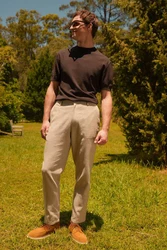 Next Strukturierte Hose aus Leinengemisch Khaki/Beige