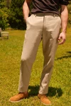 Next Strukturierte Hose aus Leinengemisch Khaki/Beige