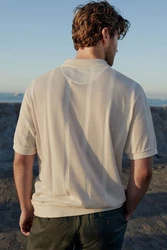 Next Poloshirt mit Kuba-Kragen (1-tlg) Beige/Khaki/Weiß/Creme