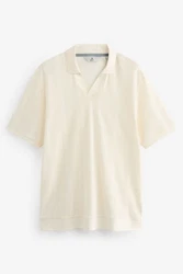 Next Poloshirt mit Kuba-Kragen (1-tlg) Beige/Khaki/Weiß/Creme