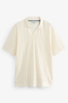 Next Poloshirt mit Kuba-Kragen (1-tlg) Beige/Khaki/Weiß/Creme Next Poloshirt mit Kuba-Kragen (1-tlg) Beige/Khaki/Weiß/Creme