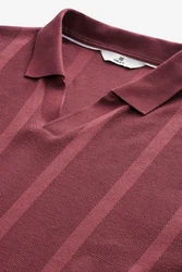 Next Poloshirt mit Kuba-Kragen (1-tlg) Dunkelrot/Bordeaux