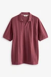 Next Poloshirt mit Kuba-Kragen (1-tlg) Dunkelrot/Bordeaux