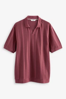 Next Poloshirt mit Kuba-Kragen (1-tlg) Dunkelrot/Bordeaux Next Poloshirt mit Kuba-Kragen (1-tlg) Dunkelrot/Bordeaux