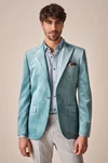 Next Sakko Slim-Fit  Hellblau/Blau/Türkis
