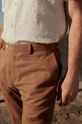 Next Anzughose aus Leinenmix Braun/Beige