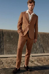 Next Anzughose aus Leinenmix Braun/Beige