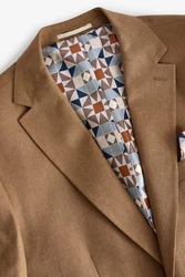 Next Baukastensakko Anzugsakko Leinenmix Braun/Beige/Khaki