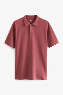 Next Poloshirt Strukturiertes Polo-Shirt Dunkelrot/Rot/Bordeaux/Braun