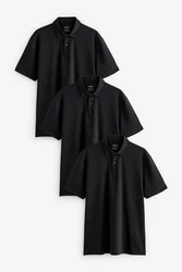 Next Poloshirt Poloshirts aus Jersey im 3er-Pack Schwarz