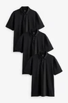 Next Poloshirt Poloshirts aus Jersey im 3er-Pack Schwarz