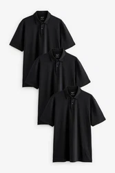 Next Poloshirt Poloshirts aus Jersey im 3er-Pack Schwarz