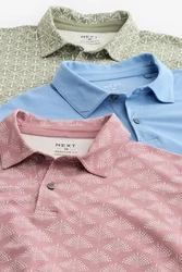 Next Poloshirt Poloshirts aus Jersey im 3er-Pack Mischfarben/Blau/Grün