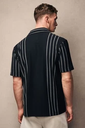 Next Kurzarmhemd Jersey-Hemd Schwarz
