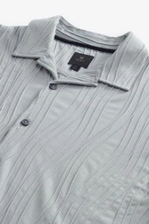 Next Kurzarmhemd Jersey-Hemd Grau/Blau