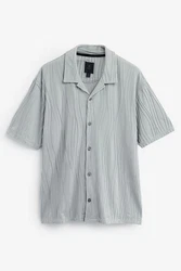 Next Kurzarmhemd Jersey-Hemd Grau/Blau