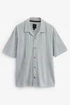 Next Kurzarmhemd Jersey-Hemd Grau/Blau