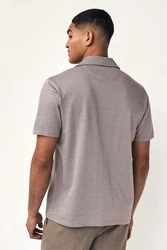 Next Kurzarmhemd Jersey-Hemd Hellgrau/Grau/Lila/Beige/Braun