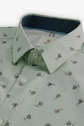 Next Kurzarmhemd Regular Fit mit Print Grün/Hellgrün/Dunkelgrün