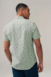 Next Kurzarmhemd Regular Fit mit Print Grün/Hellgrün/Dunkelgrün