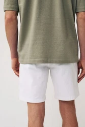Next Chinoshorts Chinohose mit Stretch Weiß/Creme