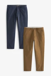 Next Chinohose Straight Fit Chinohose (2-tlg) Khaki/Braun