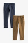 Next Chinohose Straight Fit Chinohose (2-tlg) Khaki/Braun