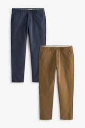 Next Chinohose Straight Fit Chinohose (2-tlg) Khaki/Braun