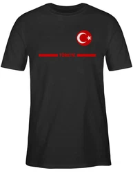 Shirtracer T-Shirt Trkei Trikot Wappen Trkiye mit Stolz Trkisches Fan-Motiv 2024 Fussball EM Fanartikel Rot/Grau/Schwarz/Lila/Dunkelrot/Dunkelgrau
