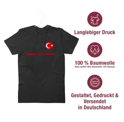 Shirtracer T-Shirt Trkei Trikot Wappen Trkiye mit Stolz Trkisches Fan-Motiv 2024 Fussball EM Fanartikel Rot/Grau/Schwarz/Lila/Dunkelrot/Dunkelgrau