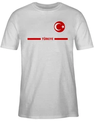 Shirtracer T-Shirt Trkei Trikot Wappen Trkiye mit Stolz Trkisches Fan-Motiv 2024 Fussball EM Fanartikel Grau/Lila