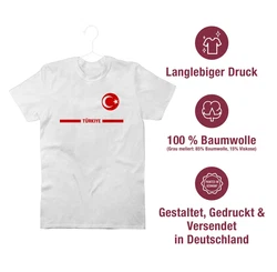 Shirtracer T-Shirt Trkei Trikot Wappen Trkiye mit Stolz Trkisches Fan-Motiv 2024 Fussball EM Fanartikel Grau/Lila