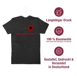 Shirtracer T-Shirt Albanien Trikot Wappen Shqipri Fan-Motiv Fussball EM Fanartikel Rot/Dunkelrot/Grau/Schwarz